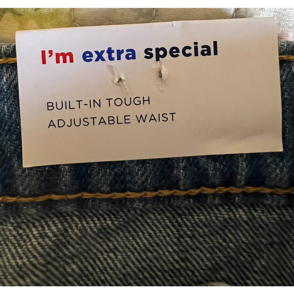 Old Navy Jeans Girls Size 14 Blue High Rise Straight Leg Light Distressed NWT - Picture 9 of 10